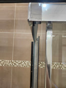 Maax 36" shower door square corner and vida shower base combo (as is)-7