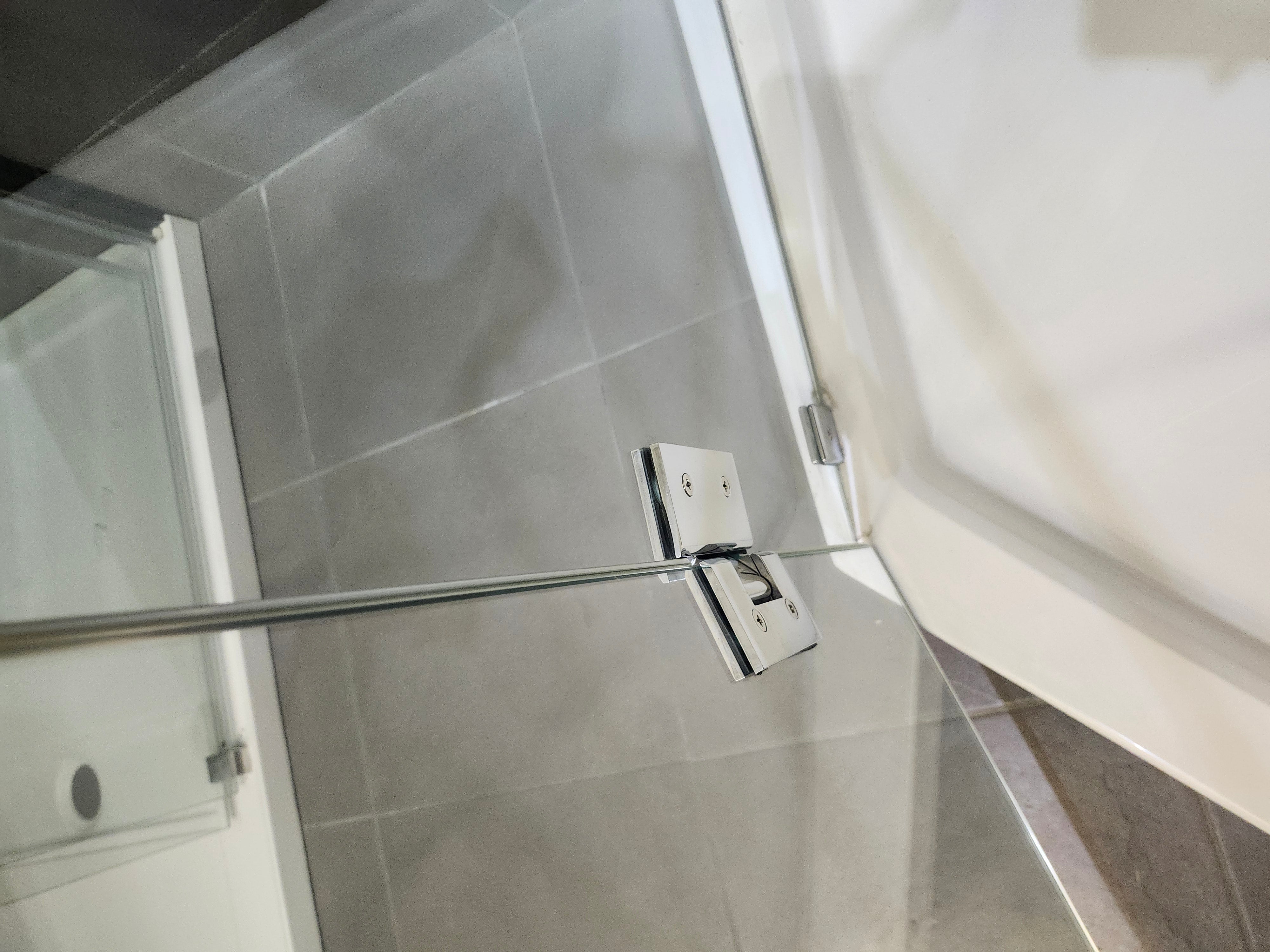 D&M Neo Angle Shower Door and Shower Base Combo (as is)