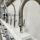 Brushed Nickel Kitchen GNeck Faucet with extending faucet head Floormodel Clearance as is-8