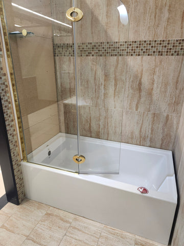 Maax 60 x 32 built in bathtub and Fleurco Tub Shield (as is) 42