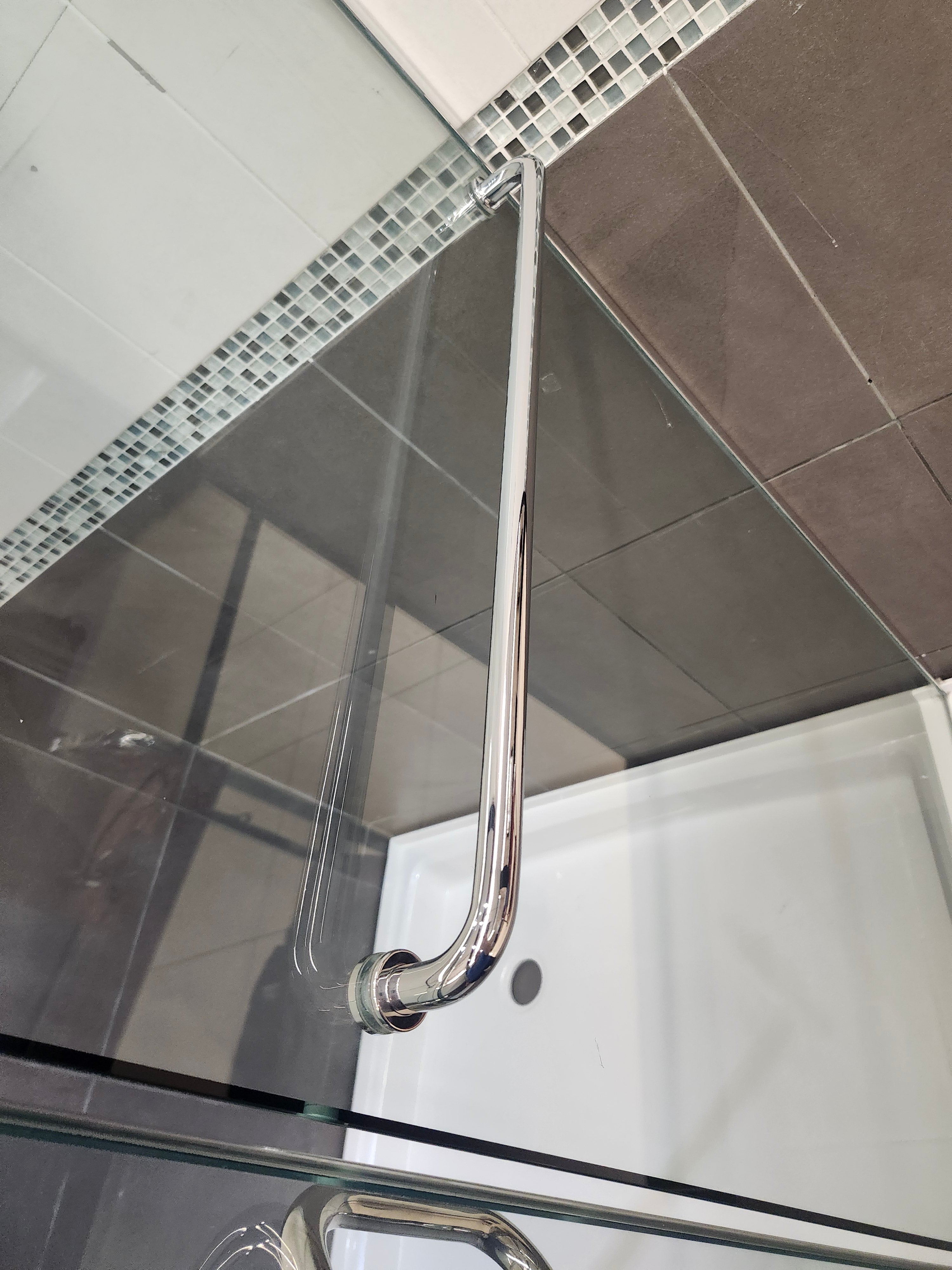 D&M Neo Angle Shower Door and Shower Base Combo (as is)