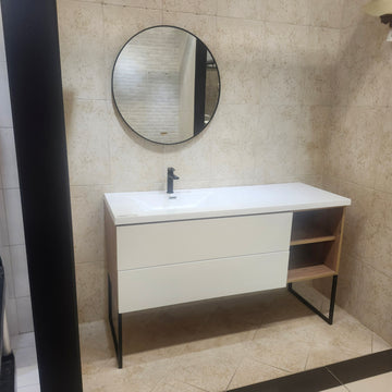 Rubi Haus 55 x 20 Bathroom Vanity and Countertop Sink Combo with Mirror Floormodel Clearance As Is (H22)
