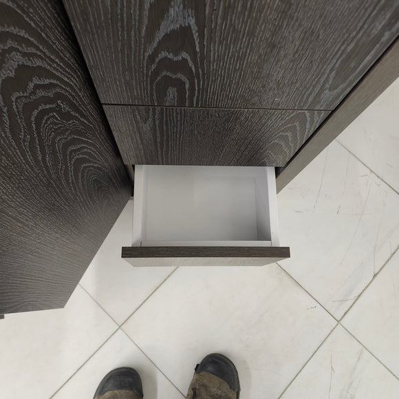 Vida Deco York 71 x 21 Vanity and Aura Countertop Sink Combo No handles Floormount Clearance as is L1