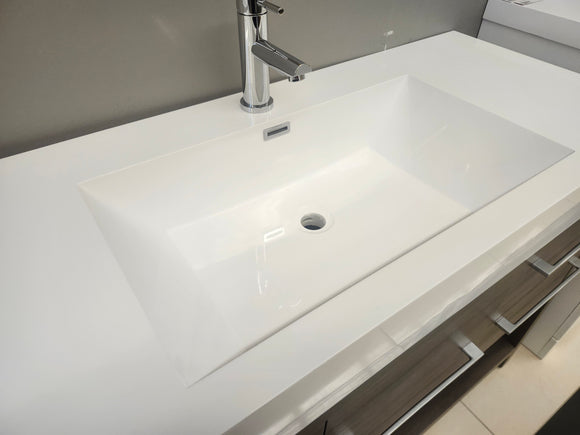 47" Vero Tobacco Vanity with Double Countertop Combo (as is)