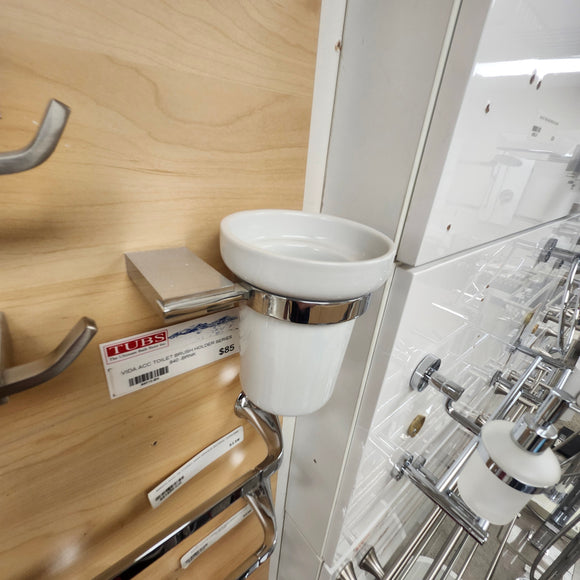 Vida 940 Series Toilet Brush Holder Bathroom Accessory Floormodel Sold As is