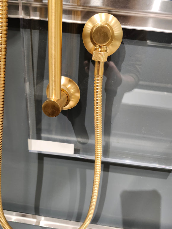 House of Rohl Gold Shower Accessories Floormodel Clearance as is rough in not included