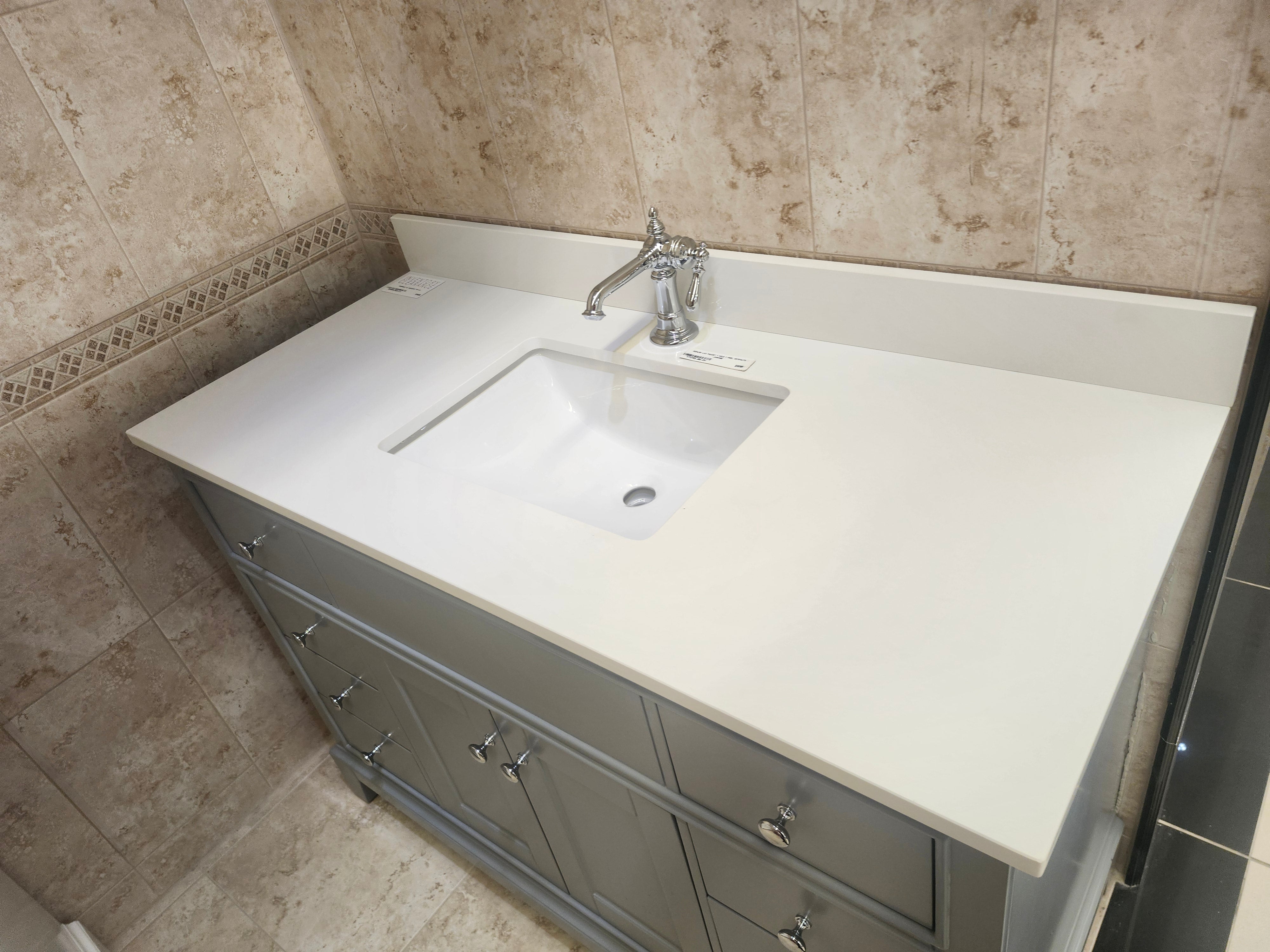 49" Riverfield Light Grey Vanity and Countertop Combo (as is)