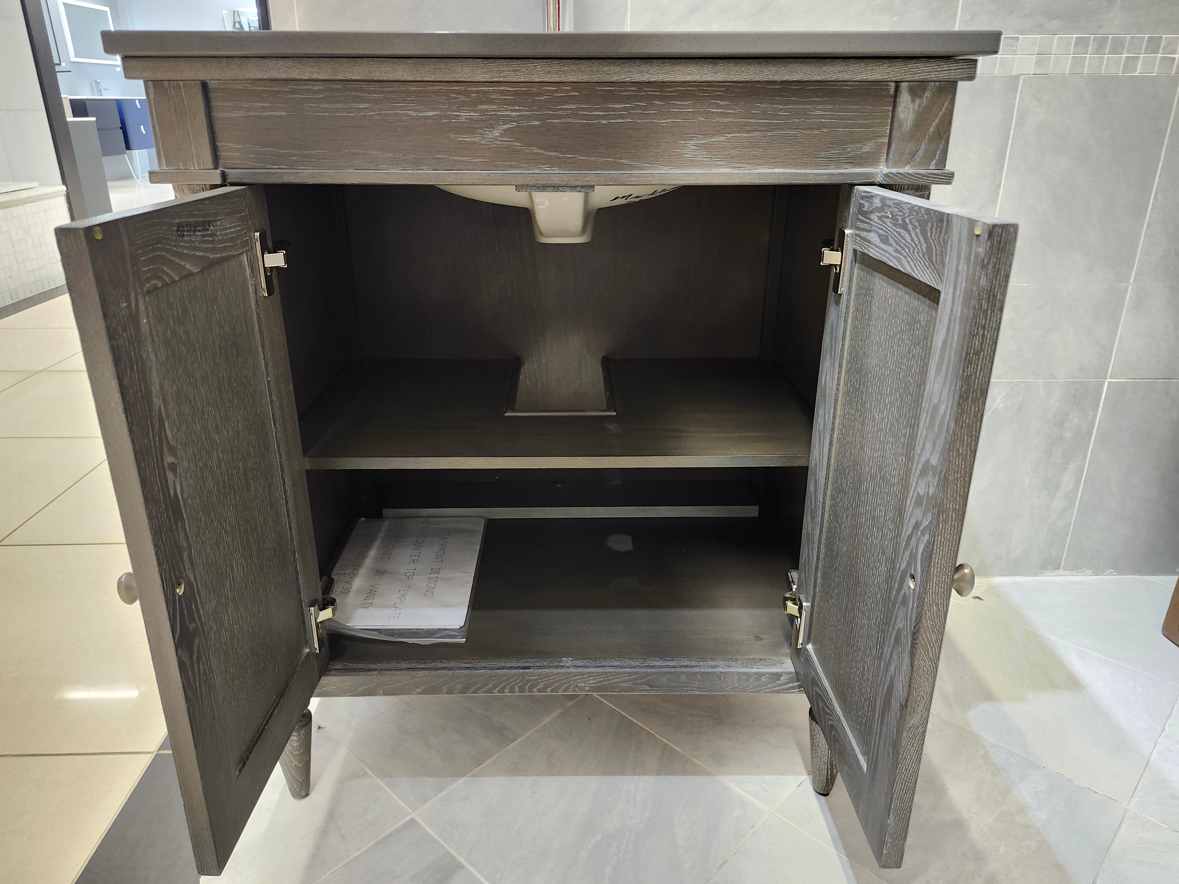 30" Fairmont Design & Countertop Combo with Mirror (as is)