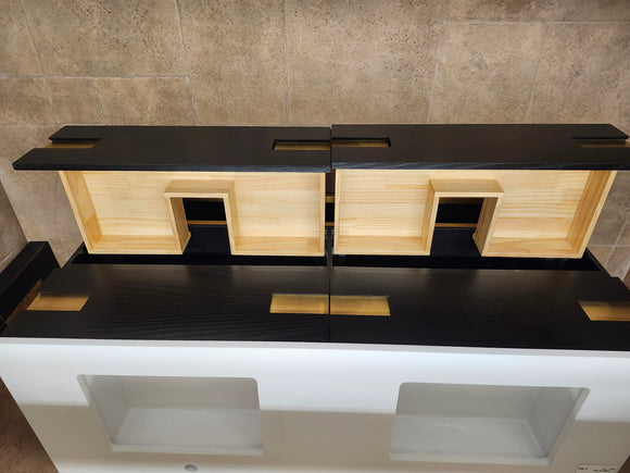 Vida Turin 61 Black/Gold Vanity with double Countertop Combo (as is)