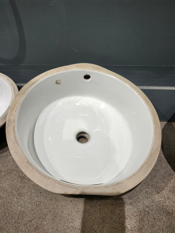 Kohler Undermount Lavatory 14 Inch Round Vertcyl White Floormodel Clearance As is