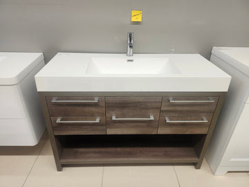 47" Vero Tobacco Vanity with Double Countertop Combo (as is)