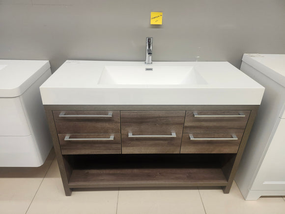 47" Vero Tobacco Vanity with Double Countertop Combo (as is)