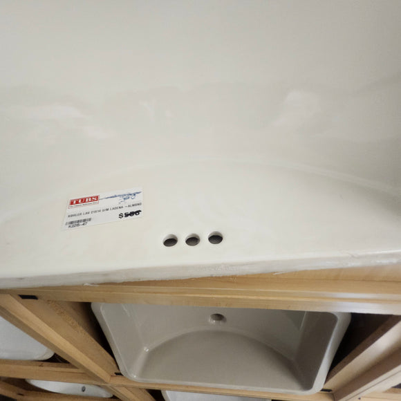 Kohler Ladena 21 x 14 Square Almond Undermount Bathroom Vanity Sink Floormodel k2215 Clearance As is M10
