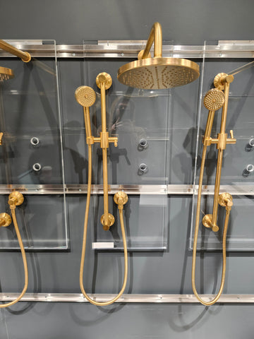 House of Rohl Gold Shower Accessories Floormodel Clearance as is rough in not included