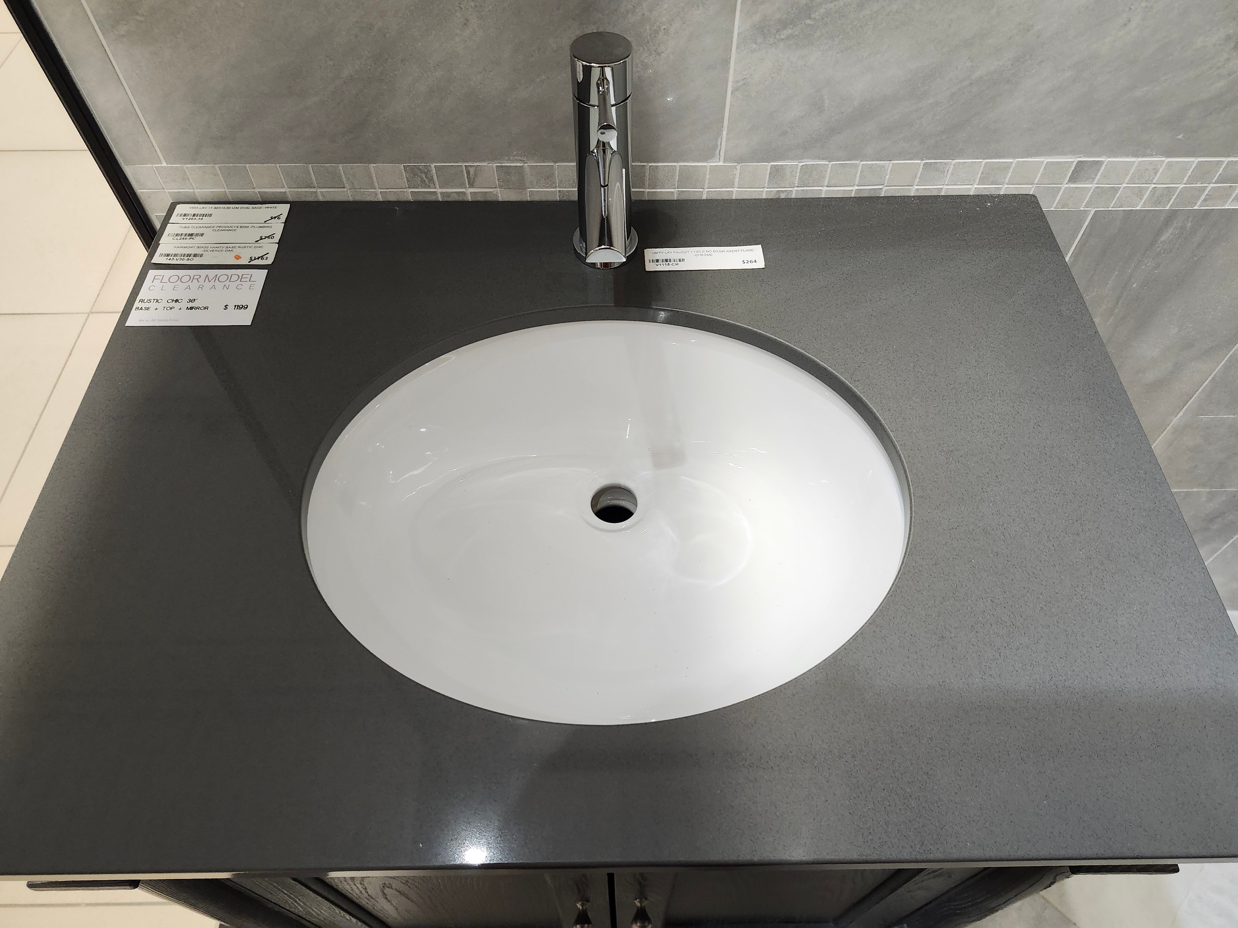 30" Fairmont Design & Countertop Combo with Mirror (as is)