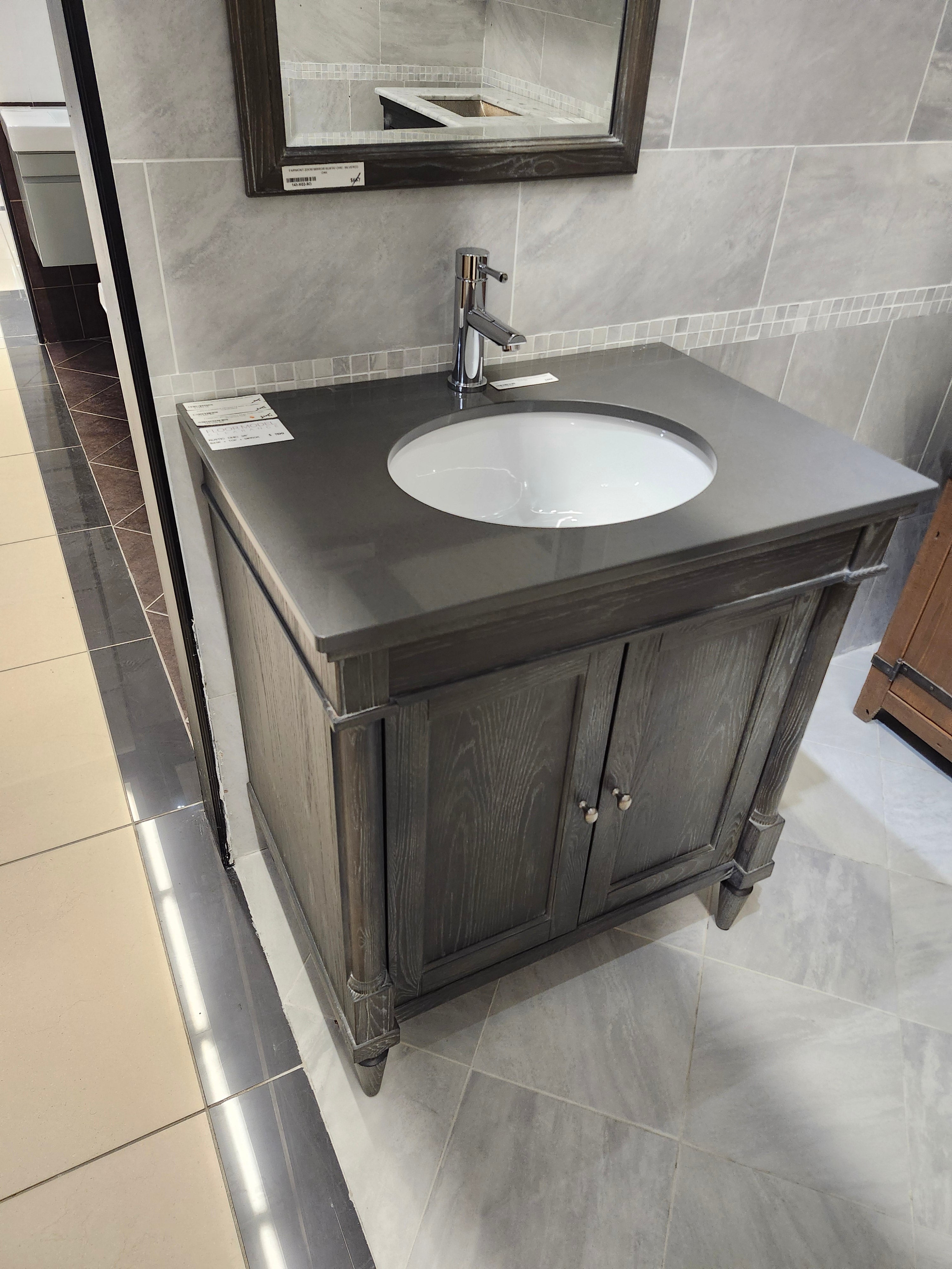 30" Fairmont Design & Countertop Combo with Mirror (as is)