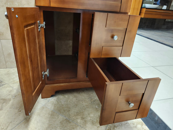 24" Lukx Caramel Vanity & Countertop Combo (as is)