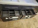 60" Aura Plato Glossy Charcoal Vanity with Double Countertop Combo (as is) i1-7