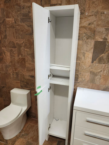 Aura 15 x 80 linen 2 door Plato white inventory clearance as is floormodel no handles m3 - 0