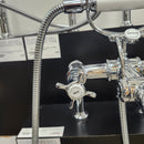 Hansgrohe Axor Series Tub Filler Faucet Montreux Cross Handles Chrome Floormodel Clearance as is Includes Hand Held Shower Head-4
