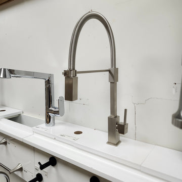 Franke Gneck Kitchen Faucet Floormount clearance Sold As Is Brush Nickel