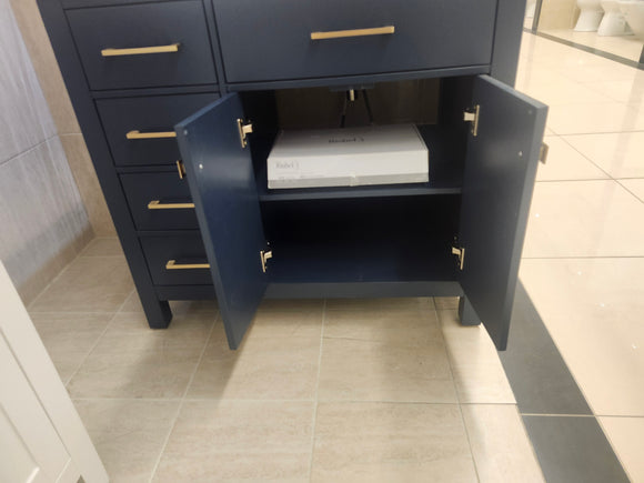 36" Laurel Navy Vanity and Countertop Combo (as is)