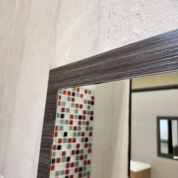 Aura Vanity Mirror Vero Sepia Finish 32 x 26 Floormodel Clearance Sold as is G9