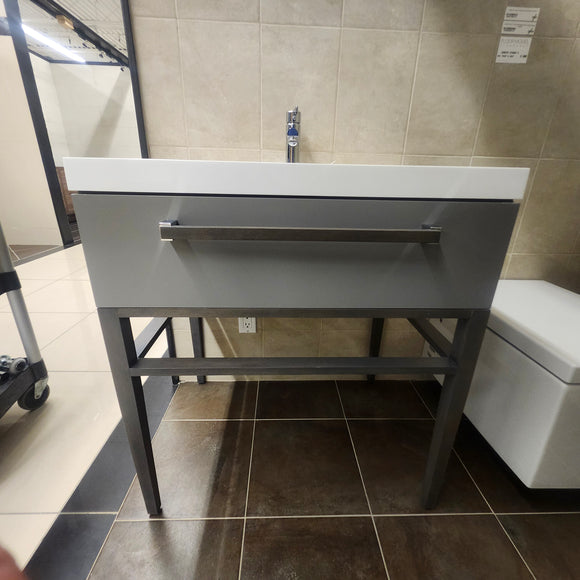 Aura Grand River 30 x 22 Floormount Vanity with Countertop Sink Top Combo Floormodel Clearance as is J11