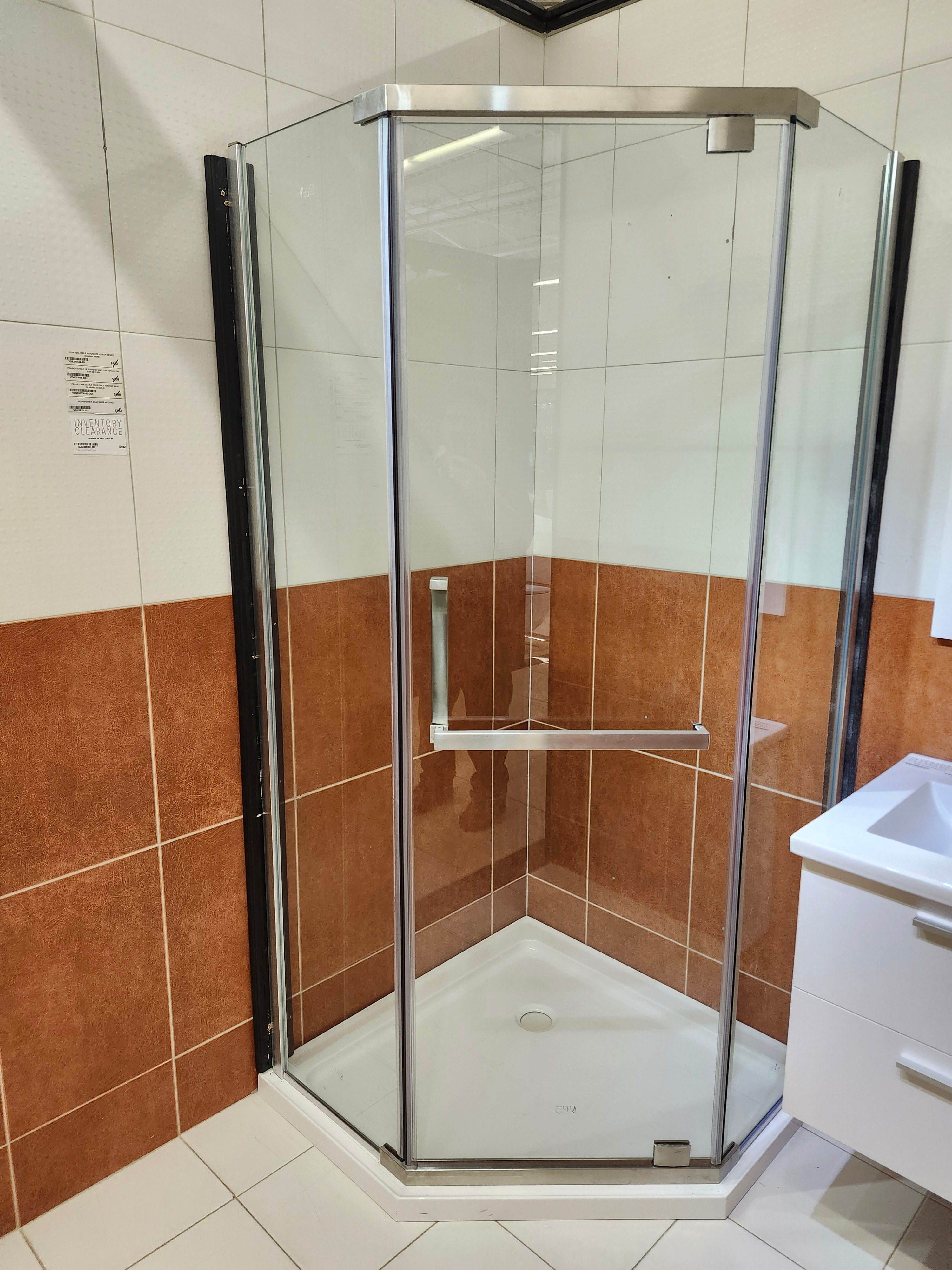 Vida Clarian Neo Angle Shower Door Inventory Clearance (as is)