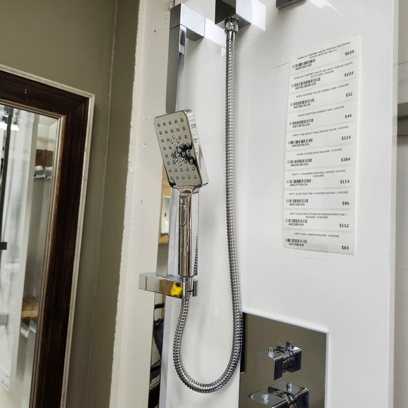 Aura Unity Elita Shower Kit Thermostatic with Valve Floormodel Clearance as is