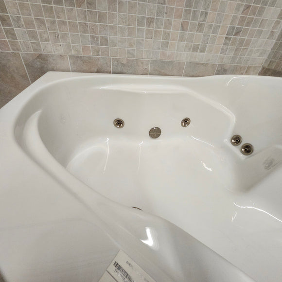 Sherlic Whirlpool System 60 x 60 Vaentino Built in Bathtub Brushed nickel Hardware Floormodel as is Clearance m8