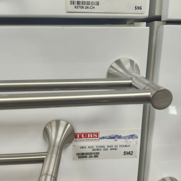 Vida 928 Series 24 Inch Double Towel Bar Bathroom Accessory Floormodel As Is