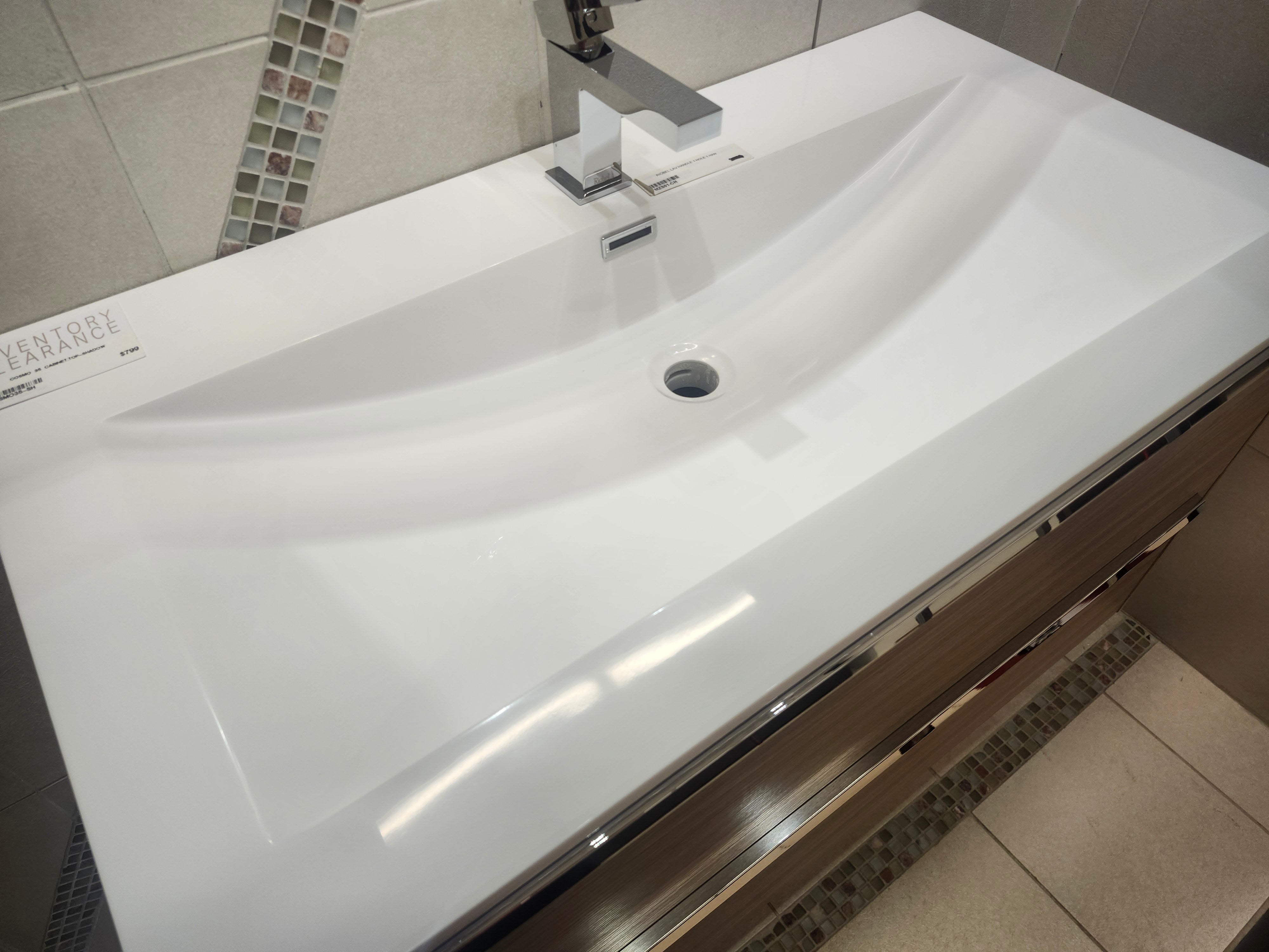 35" Cosmo Shadow Wall Vanity with Countertop Combo (as is)
