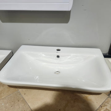 Vida Elda 29.5 x 17.9 Vanity Countertop Sink 1 Hole White Floormodel Clearance As Is i15
