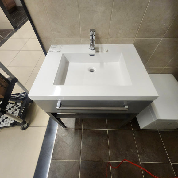Aura Grand River 30 x 22 Floormount Vanity with Countertop Sink Top Combo Floormodel Clearance as is J11