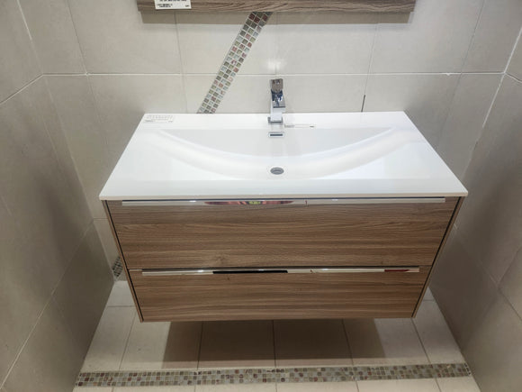 35" Cosmo Shadow Wall Vanity with Countertop Combo (as is)