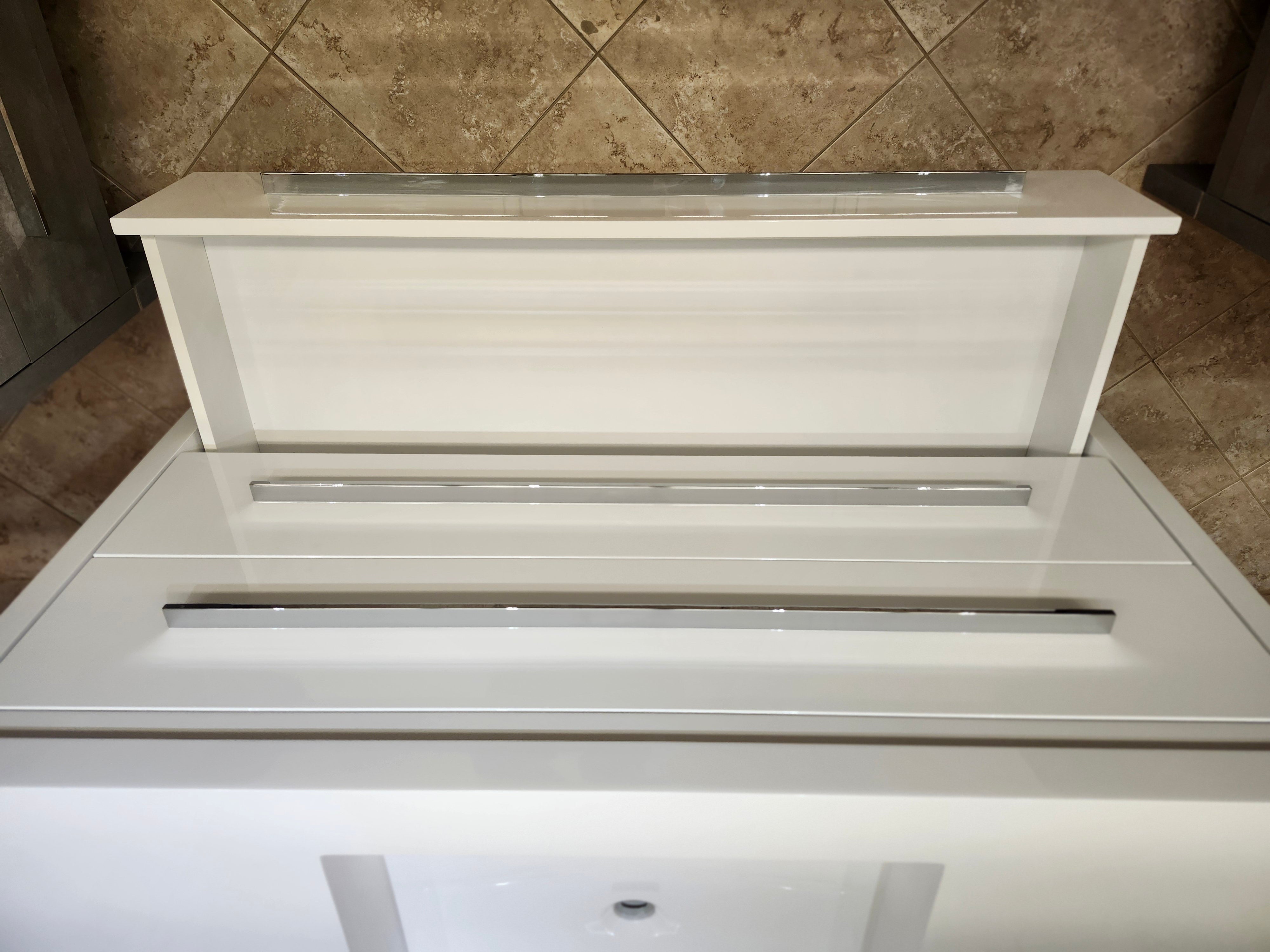 48" Aura Glossy White Plato Vanity with Countertop Combo (as is)