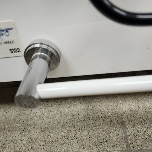 Rubinet Lasale 24 Inch Towel Bar Floormodel Sold As Is Chrome Floormodel Clearance As is White/Chrome
