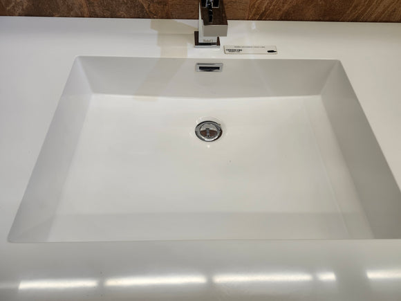 60" Aura Glossy White Plato Vanity with Double Countertop Combo (as is) m3