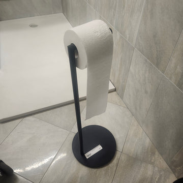 Laloo Matte Black Floormount Toilet Paper Holder Bathroom Accessory Floormodel Clearance As Is M4 9007N