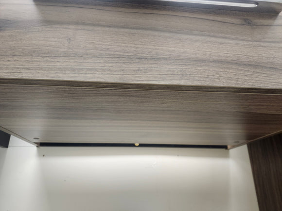 Vida Walnut 31" Makeup Desk and Vanity Mirror Combo Floormodel Clearance wallhung