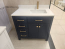 36" Laurel Navy Vanity and Countertop Combo (as is)-1