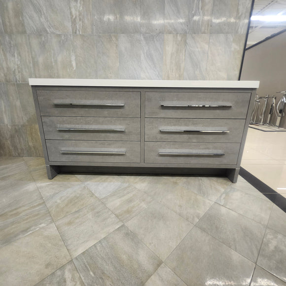 Aura Plato 72 x 21 Vanity and Countertop Sink Combo Floormodel Clearance As is m4