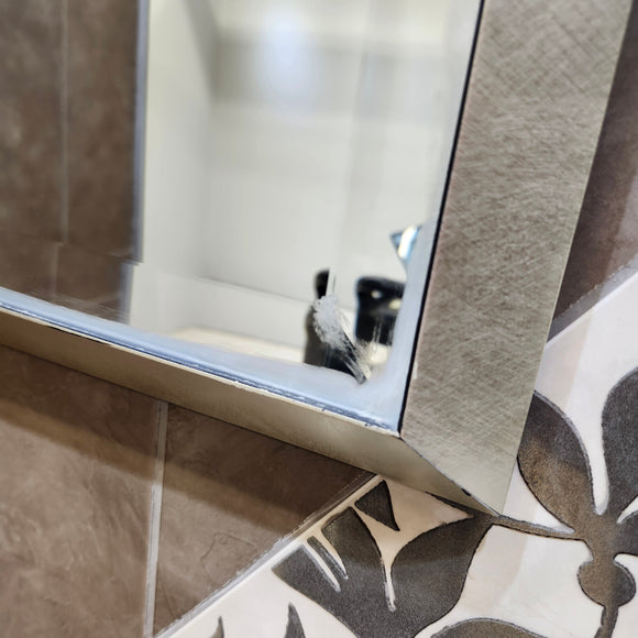 Contemporary Silver 20x32 Mirror Floormodel Sold as Is Clearance (H11)