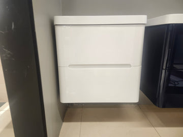 24" Geo White Wall Vanity with Countertop Combo (as is) - 0