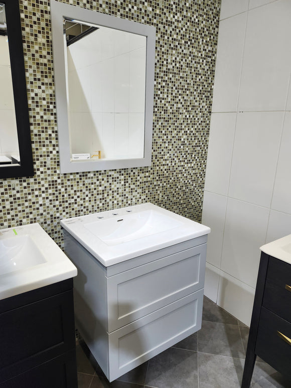 24" Dezign Market Shaker Vanity & Countertop Combo with Mirror (as is)