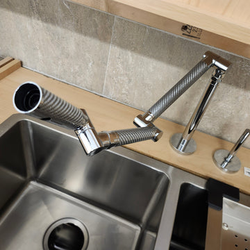 Kohler Kitchen Faucet Arm Karbon Deckmount Lever Handle Floormodel as Is Sprayhead missing M10 - 0