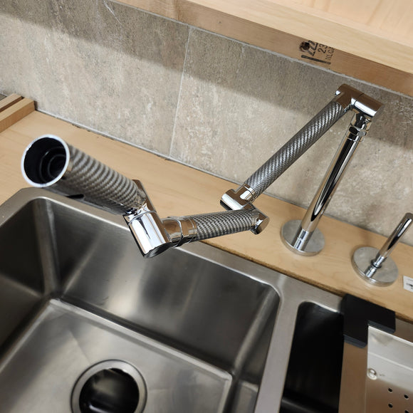 Kohler Kitchen Faucet Arm Karbon Deckmount Lever Handle Floormodel as Is Sprayhead missing M10