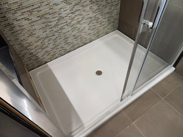 Vida Snap 60x79 Shower Door and 60x42 Vida Shower Base Combo (as is)