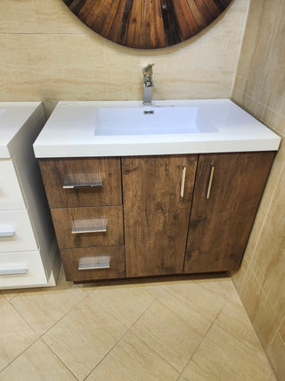 36" Rosewood Art Left Hand  Vanity with Countertop Combo (as is)